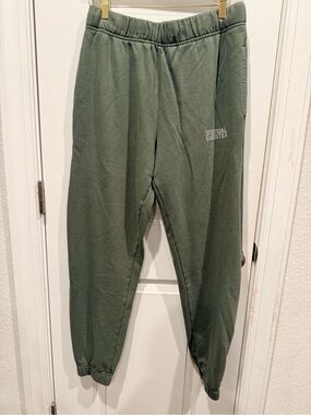 Spiritual Gangster Olive Green Classic Logo Fleece Joggers Size M